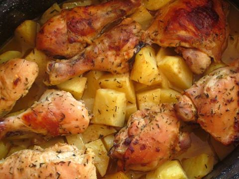Chicken with papers & spices